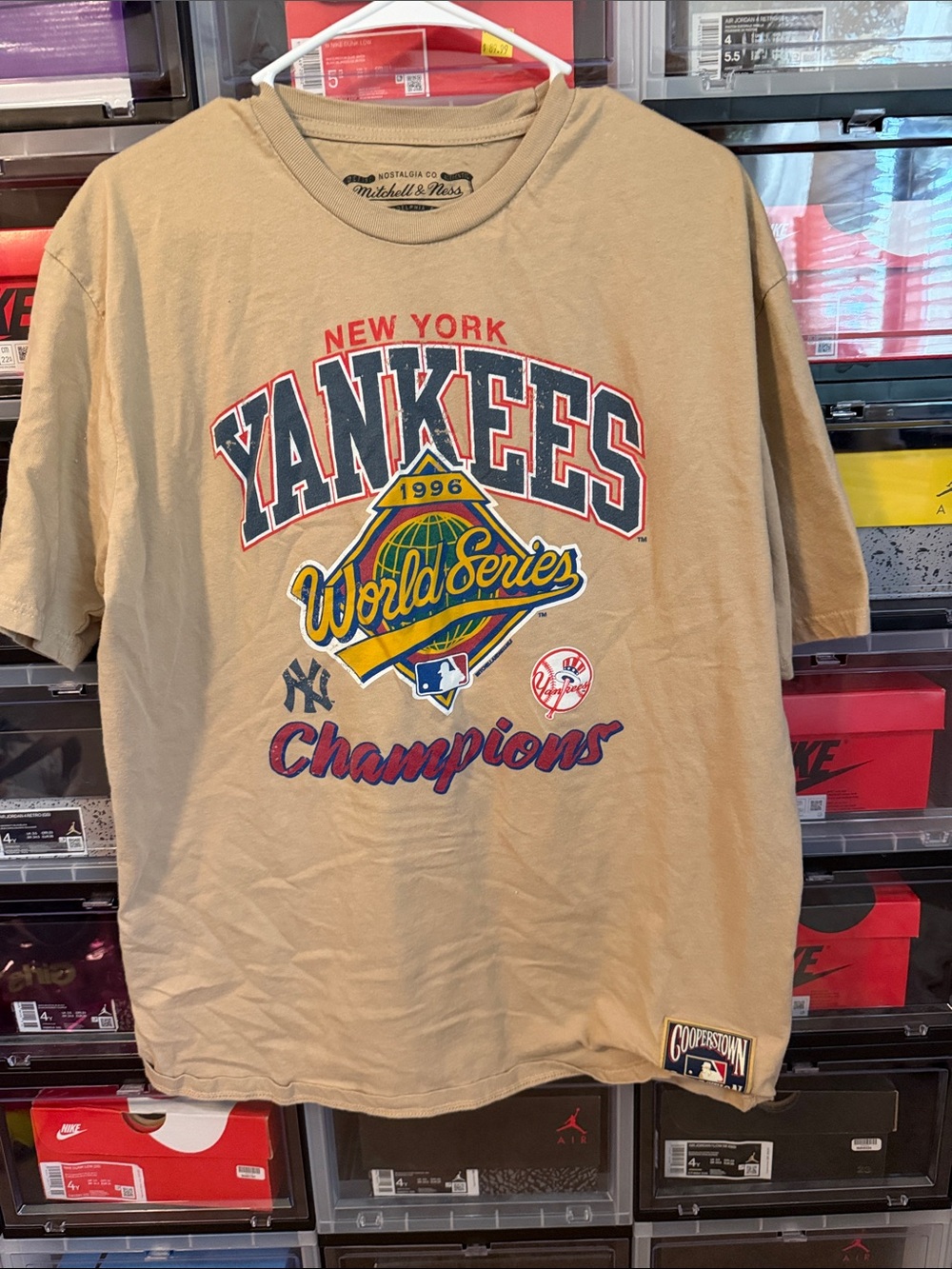 Mitchell & Ness New York Yankees Tan World Series Champions Tee